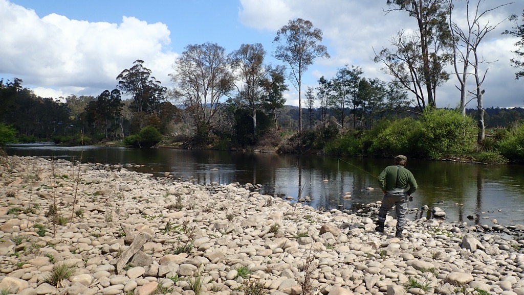 River fishing in Tasmania.  